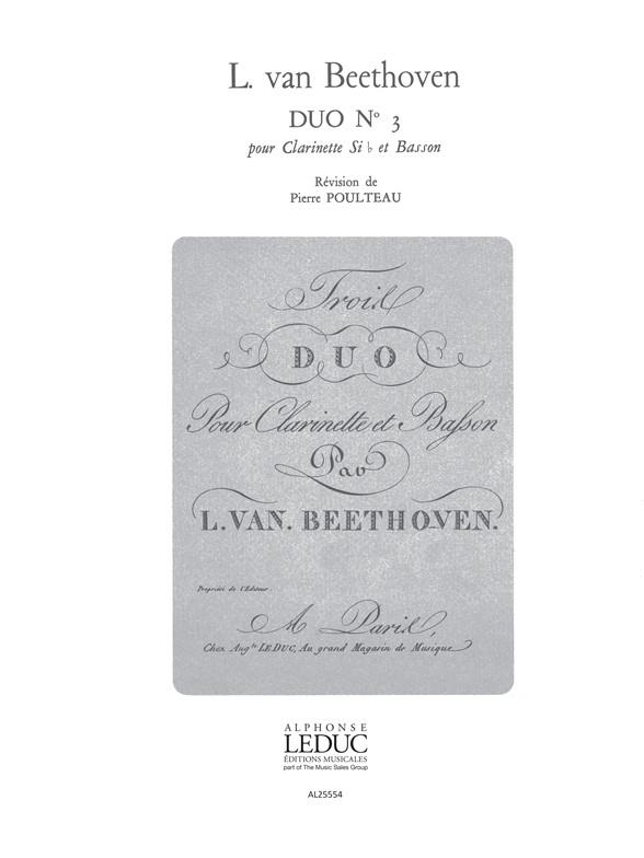Ludwig van Beethoven: Duo No.3 (Clarinet & Bassoon)