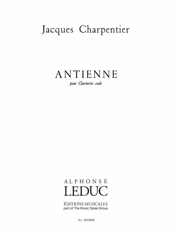 Jacques Charpentier: Antienne (Clarinet solo)