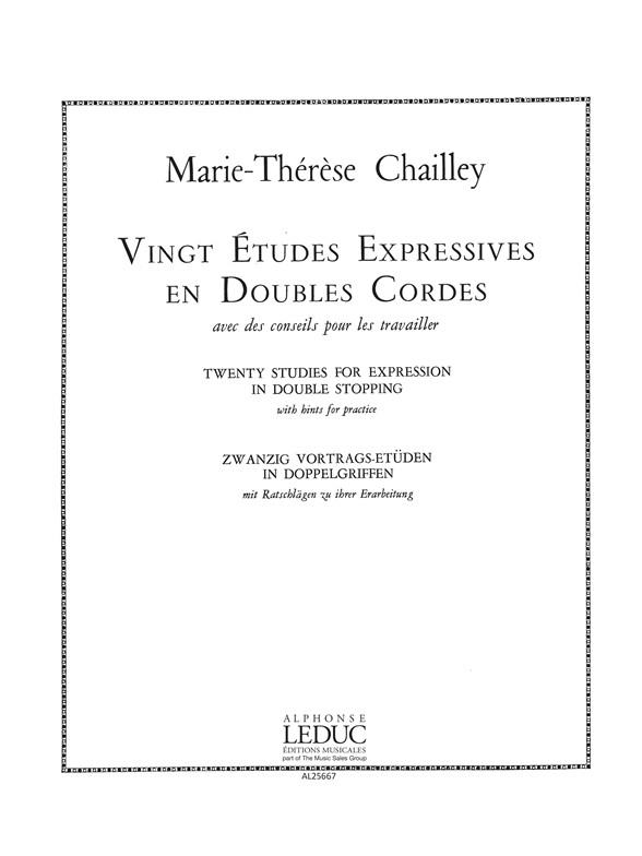 Marie-Thérèse Chailley: 20 Etudes expressives en double Cordes (Viola solo)