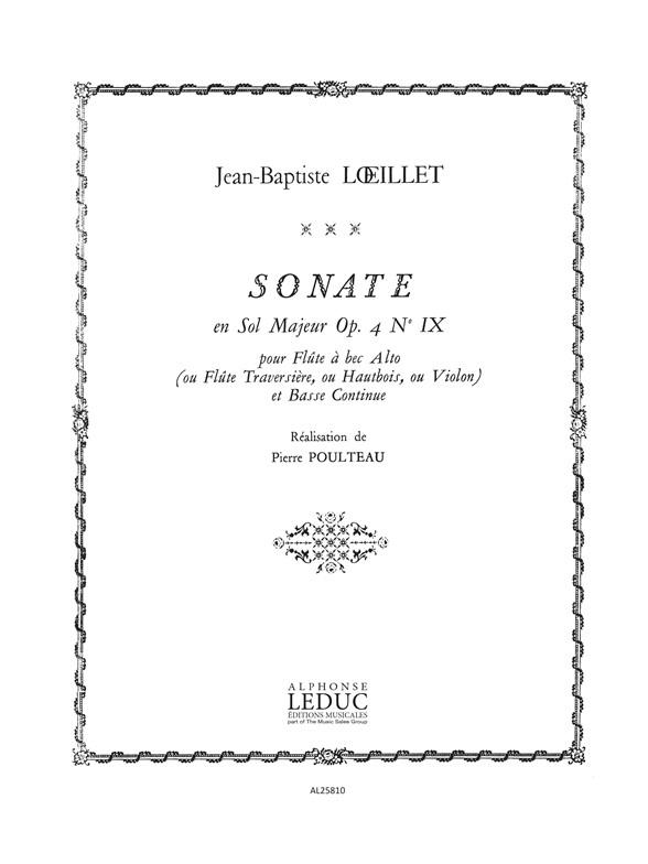 Jean-Baptiste Loeillet de Gand: Sonate Op.4, No.9 in G major (Flute & Continuo)