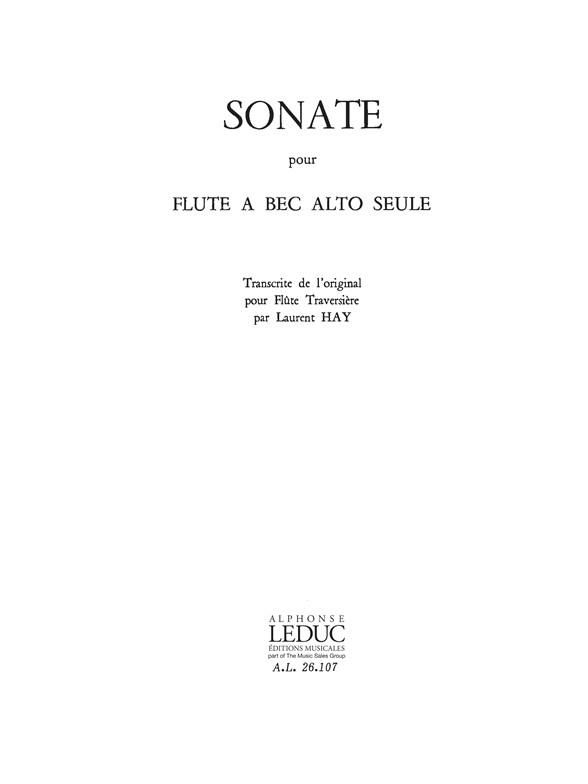 C.P.E. Bach: Sonata for Treble Recorder