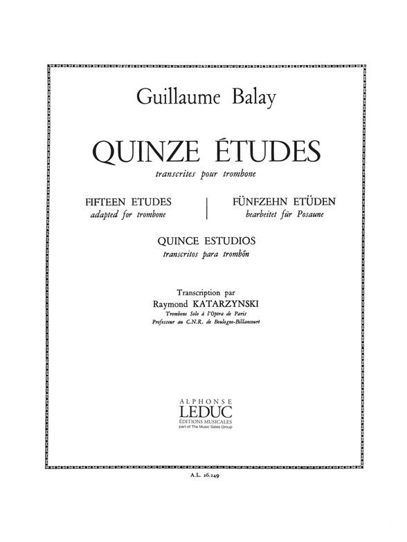Guillaume Balay: 15 Etudes (Trombone solo)