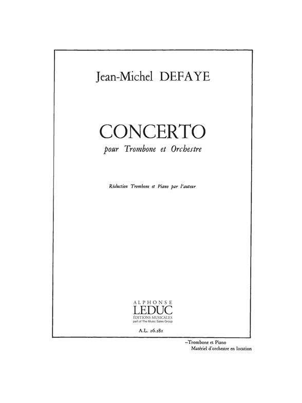 Jean Michel Defaye: Concerto (Trombone & Piano)