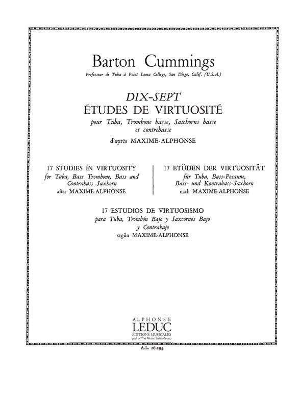 Barton Cummings: 17 Etudes de Virtuosité (Trombone-Bass solo)