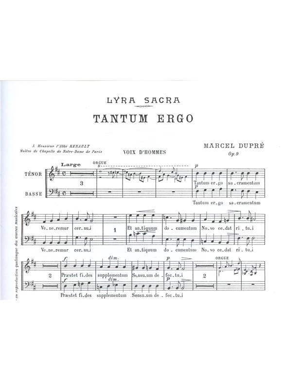 Marcel Dupré: 4 Motets Op.9, No.3: Tantum ergo (TB Chorus Part) (Choral-Mixed accompanied)