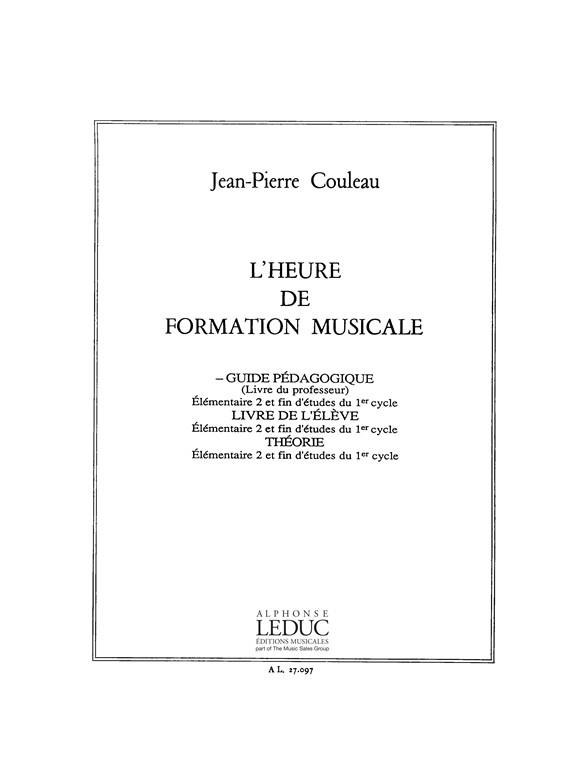Couleau Jean Heure De Formation Musicale Elementaire 2 Livre Du Maitre