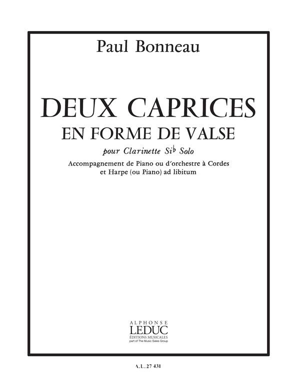 Paul Bonneau: 2 Caprices en Forme de Valse (Clarinet & Piano)