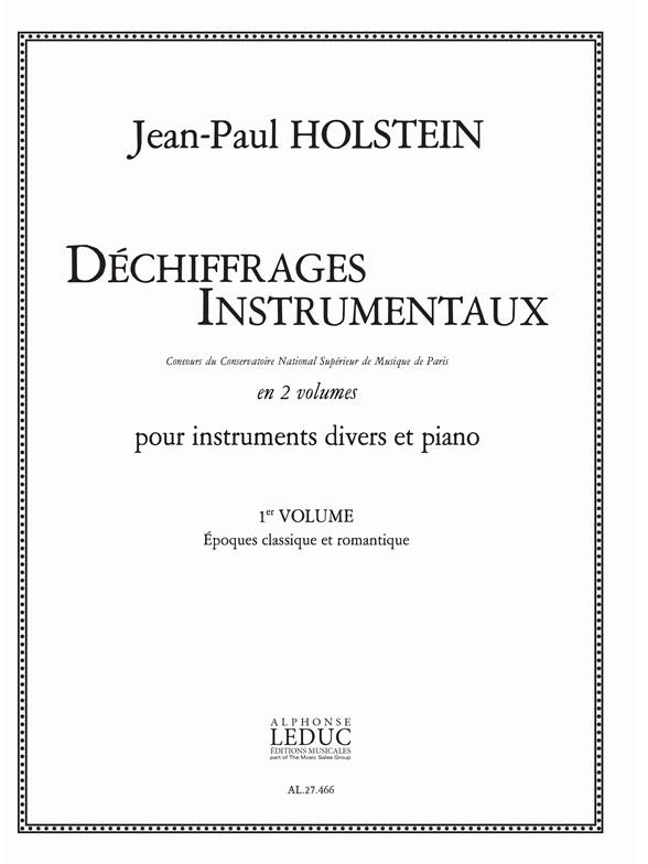 Holstein Dechiffrages Instrumentaux Volume 1 Epoques Classique Book