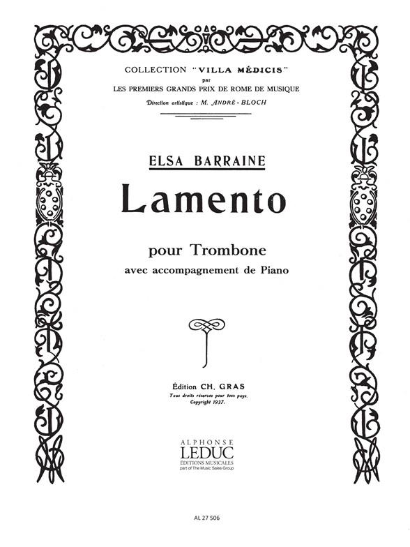 Elsa Barraine: Lamento (Trombone & Piano)