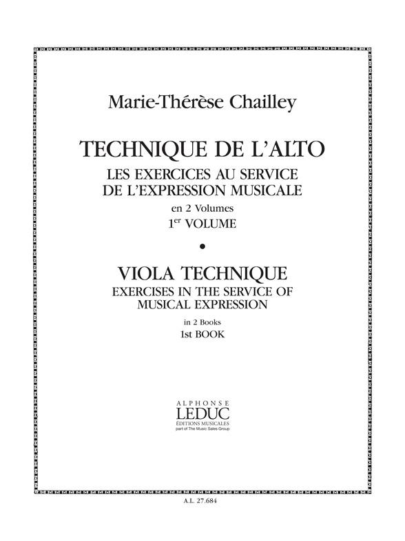 Marie-Thérèse Chailley: Technique de l'Alto Vol.1 (Viola solo)
