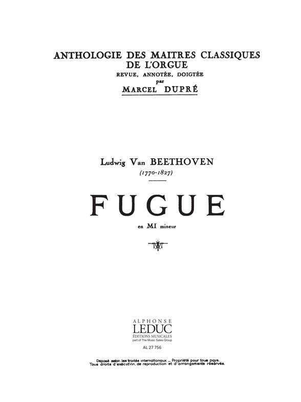 Ludwig van Beethoven: Fugue in D minor (Maîtres classiques No.3) (Organ)