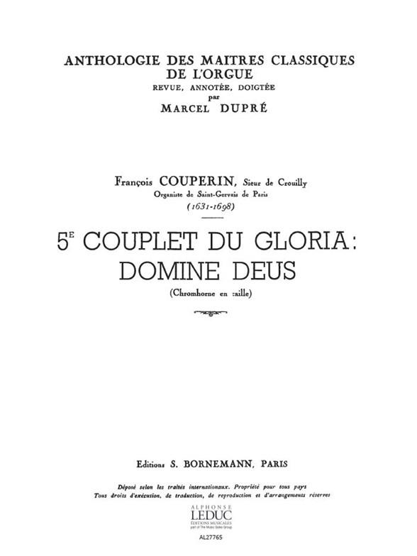François Couperin: Domine Deus (Maîtres classiques No.12) (Organ)