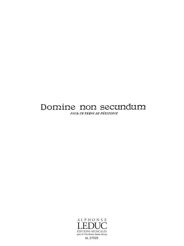 Franck Domine Non Secundum Offertoire Pour Le Careme 4 Male Voices