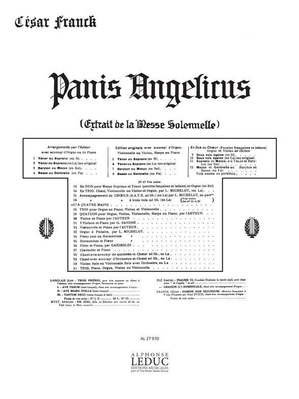 Franck Panis Angelicus No.17 Piano 4 Hands Book
