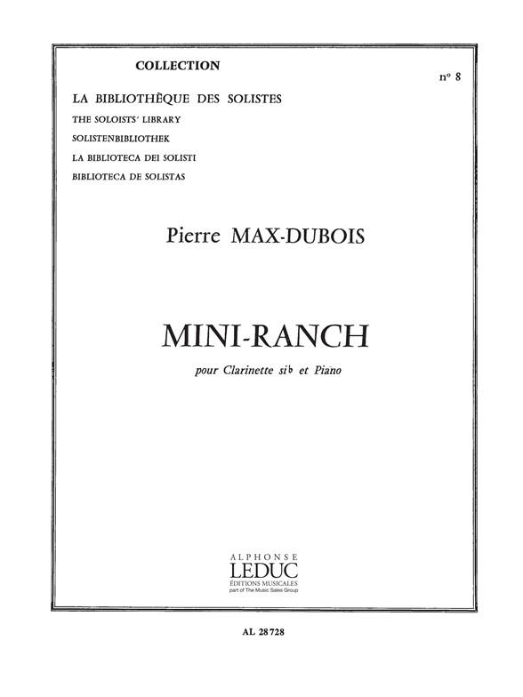 Dubois Pierre M Mini Ranch Lm008 Clarinet In B Flat & Piano Book