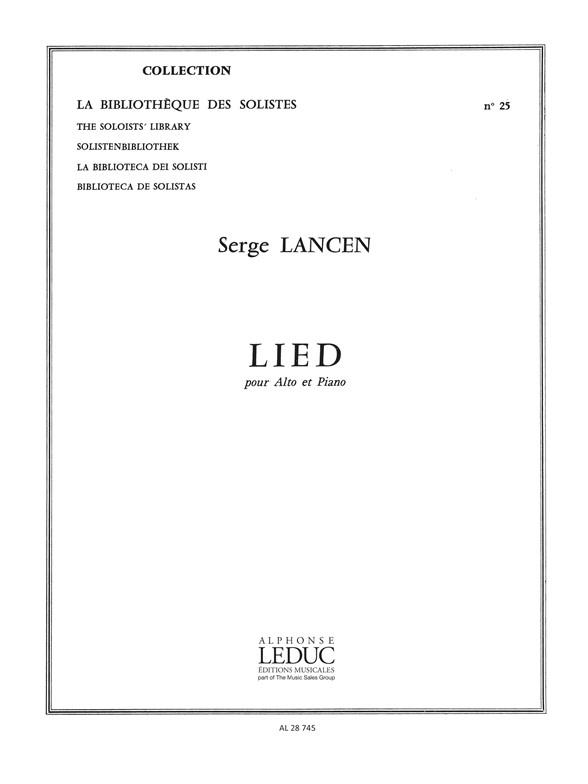 Lancen Lied Lm025 Viola Piano Book