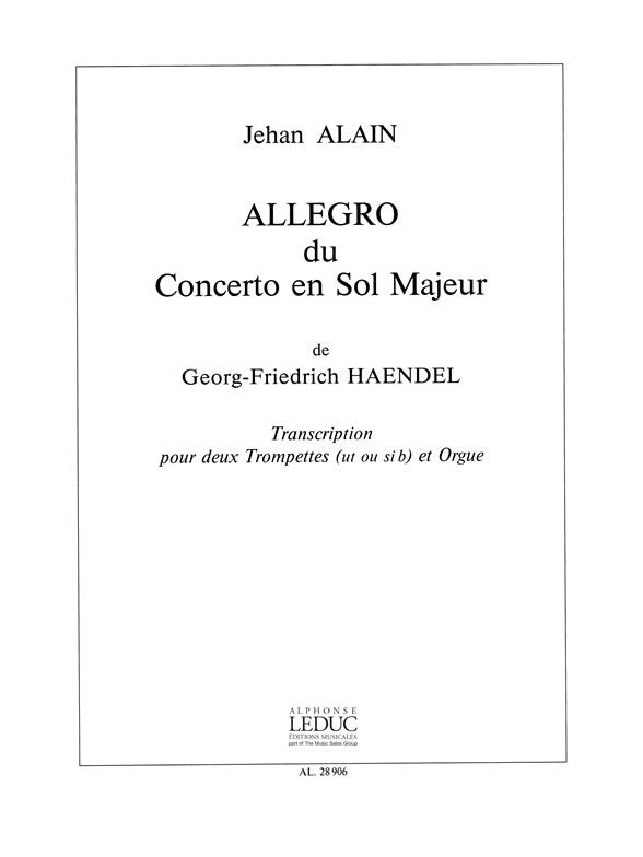 Georg Friedrich Handel: Allegro (Trumpets 2 & Organ)