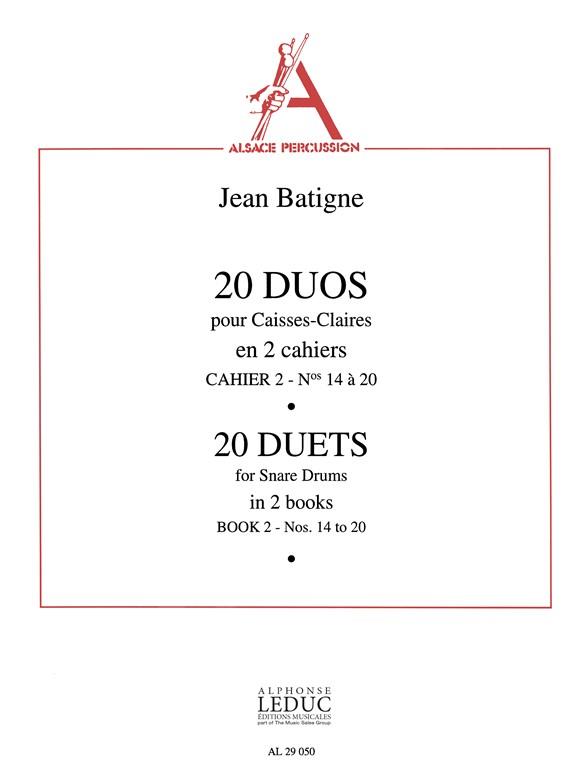 Jean Batigne: 20 Duos Vol.2: No.14 - No.20 (Percussions 2)