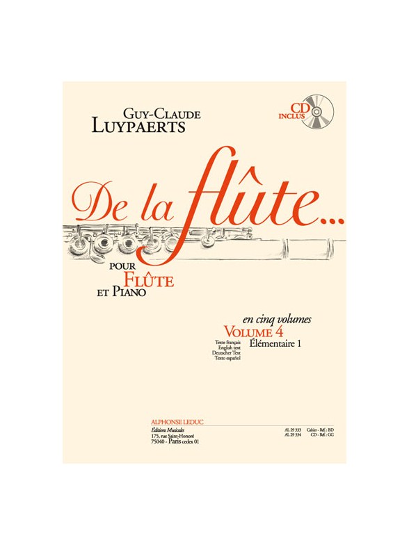 Guy-Claude Luypaerts: De la Flûte Vol.4 (Flute & Piano)