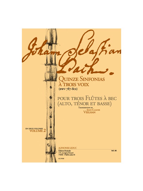 Bach Js 15 Sinfonias A 3 2 3rec Bk