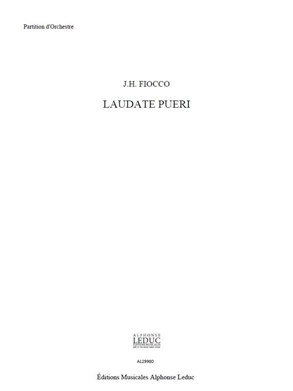 Fiocco Lemaire Laudate Pueri Soprano & Orchestra Full Score