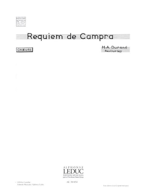 André Campra: Requiem (Choral-Mixed accompanied)
