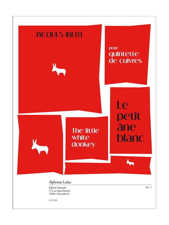 Ibert: Le petit ane blanc arrangement de Mccullough, pour quintette de cuivres (2tp/cor/tb/tu) (partition et parties)