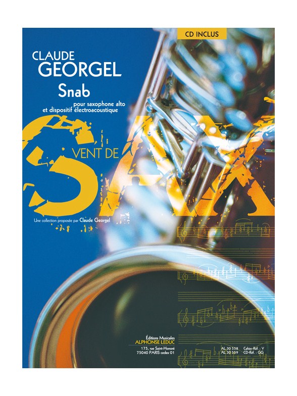 Georgel: Snab (4'20'') (6e) (livre avec cd) (collection vent de sax) pour saxophone alto et dispositif electroacoustique (livre seul)