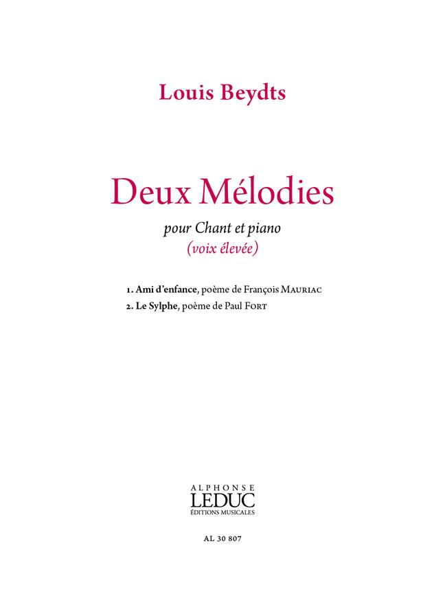 Deux Mélodies pour voix élevée