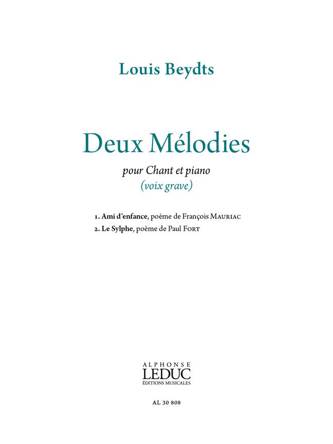 Deux Mélodies pour voix basse