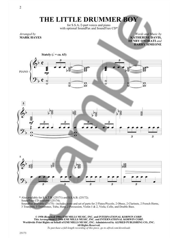 Arr. Mark Hayes: The Little Drummer Boy