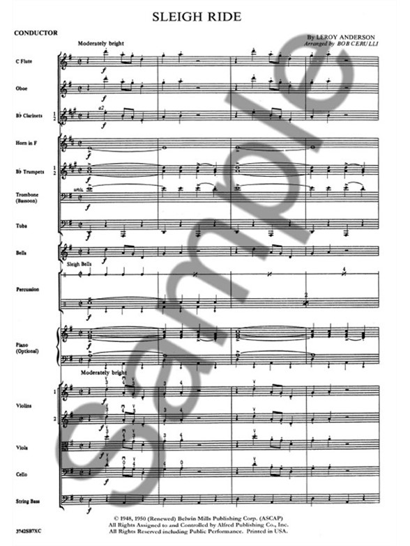 Leroy Anderson: Sleigh Ride (Orchestral Score/Parts)