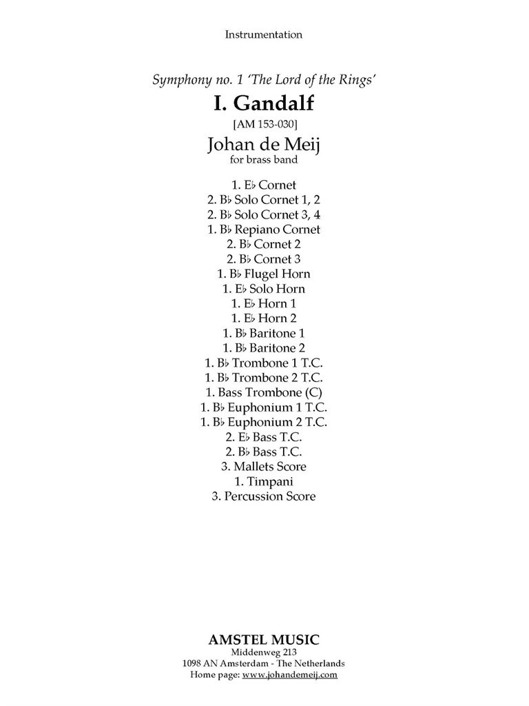 Gandalf the Wizard : from Symphony No. 1 - The Lord of the Rings