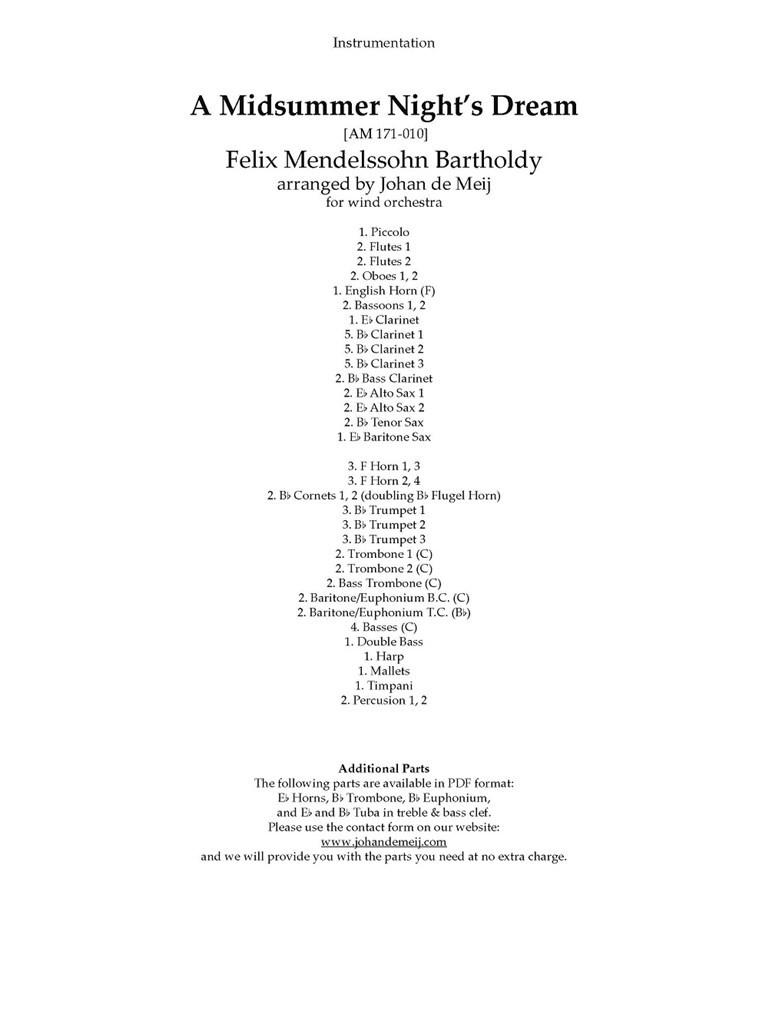 A Midsummer Night's Dream : Suite from the Incidental Music