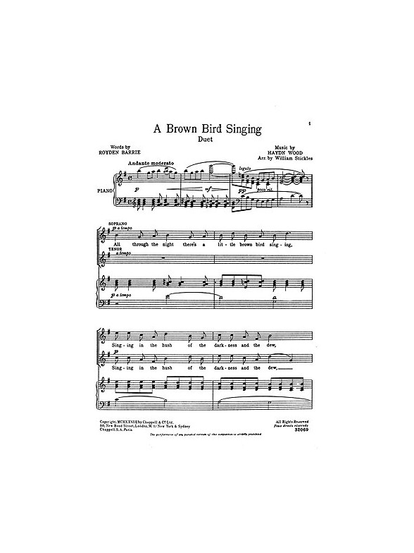 Haydn Wood: A Brown Bird Singing