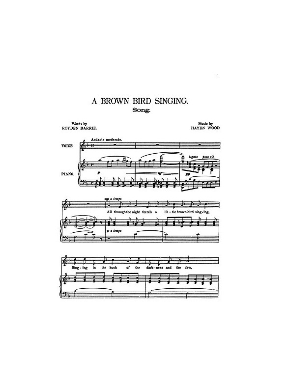Haydn Wood: A Brown Bird Singing (In F)