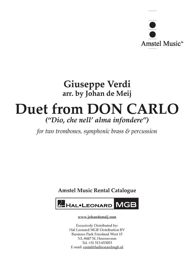 Duet from Don Carlo : for two trombones, symphonic brass and percussion
