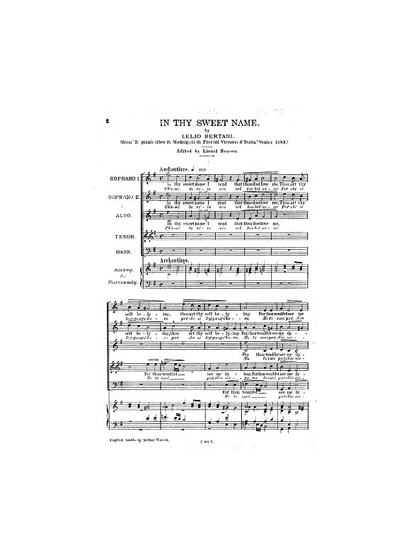 L. Bertani: In Thy Sweet Name