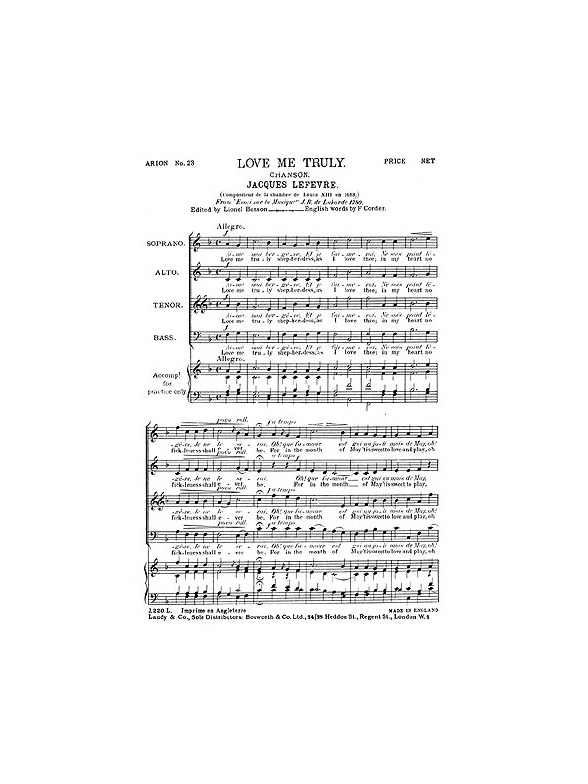 Lefevre Love Me Truly Satb