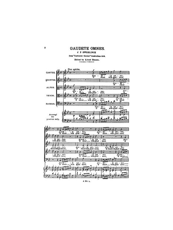 Sweelinck, O Shout With Gladness Ssatb