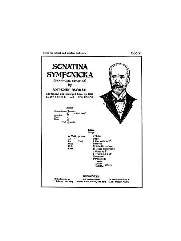 Dvorak, A Sonatina Symfonicka Rokos Arnell Orch (Ma) Sc/Pts