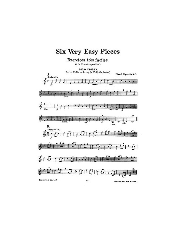 Edward Elgar: Six Very Easy Pieces Op.22 (String Parts Only)