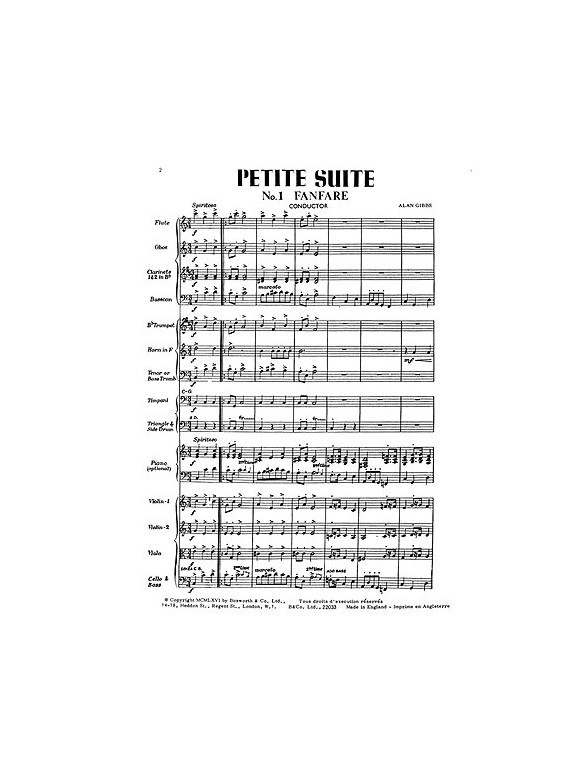 Gibbs, A Petite Suite Orch (Ma) Sc/Pts