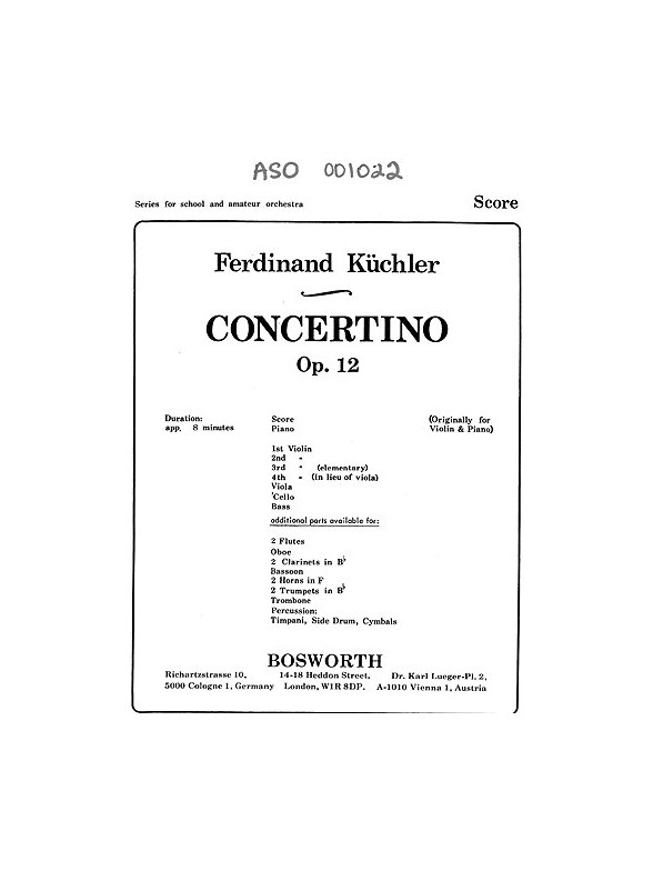Ferdinand Küchler: Concertino In D Op.12