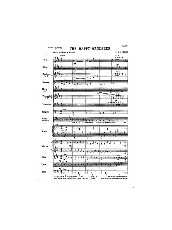 Moller, F W The Happy Wanderer Vln,vlc,vla/Pfacc