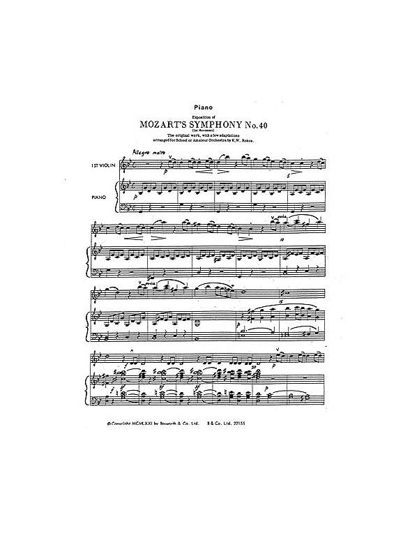 W.A. Mozart: Symphony No.40 (1st Movement Exposition) (Score And Parts)