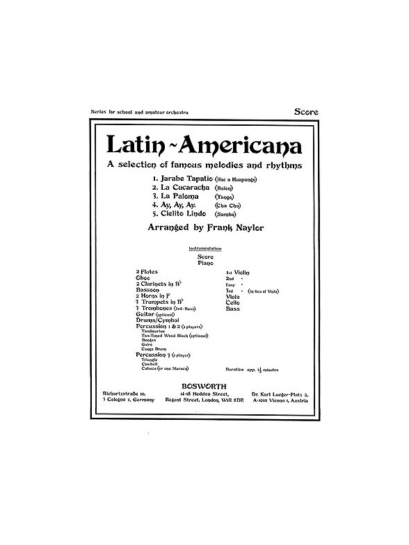 Latin Americana Naylor Orch (Ma) Sc/Pts