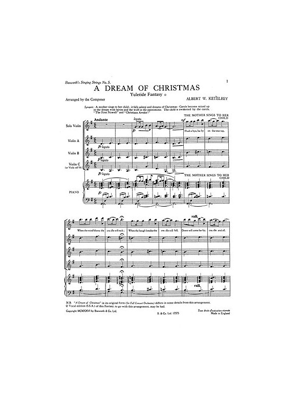 Albert Ketelbey: A Dream Of Christmas Singing No.5