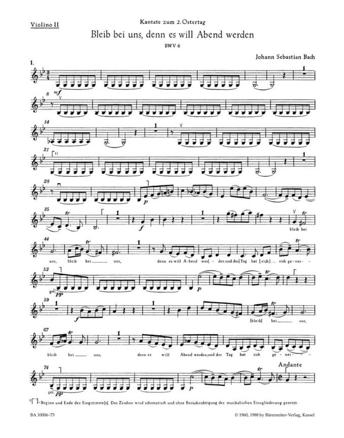 Bleib bei uns, denn es will Abend werden - Bach, Johann Sebastian