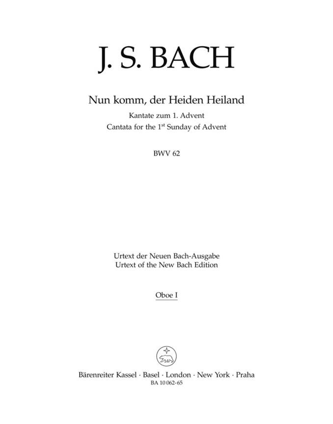 Nun komm, der Heiden Heiland - Bach, Johann Sebastian